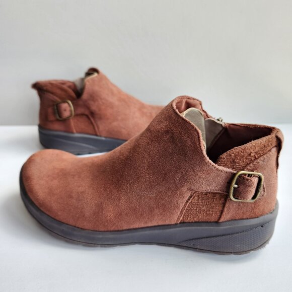 BZees LifeStride Get Going Size 8.5W Brown Slip-On Flat Heel Bootie Memory Foam - Picture 8 of 13